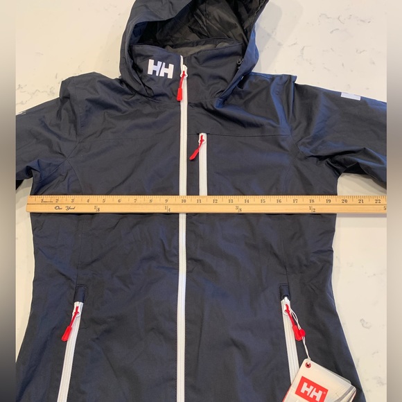 Helly Hansen Women Crew Hooded Midlayer Jacket Navy Marine Color Helly Tech - Picture 5 of 12